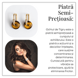 Bijuterie Protectoare - Cercei cu Piatra Ochi de Tigru model Pi