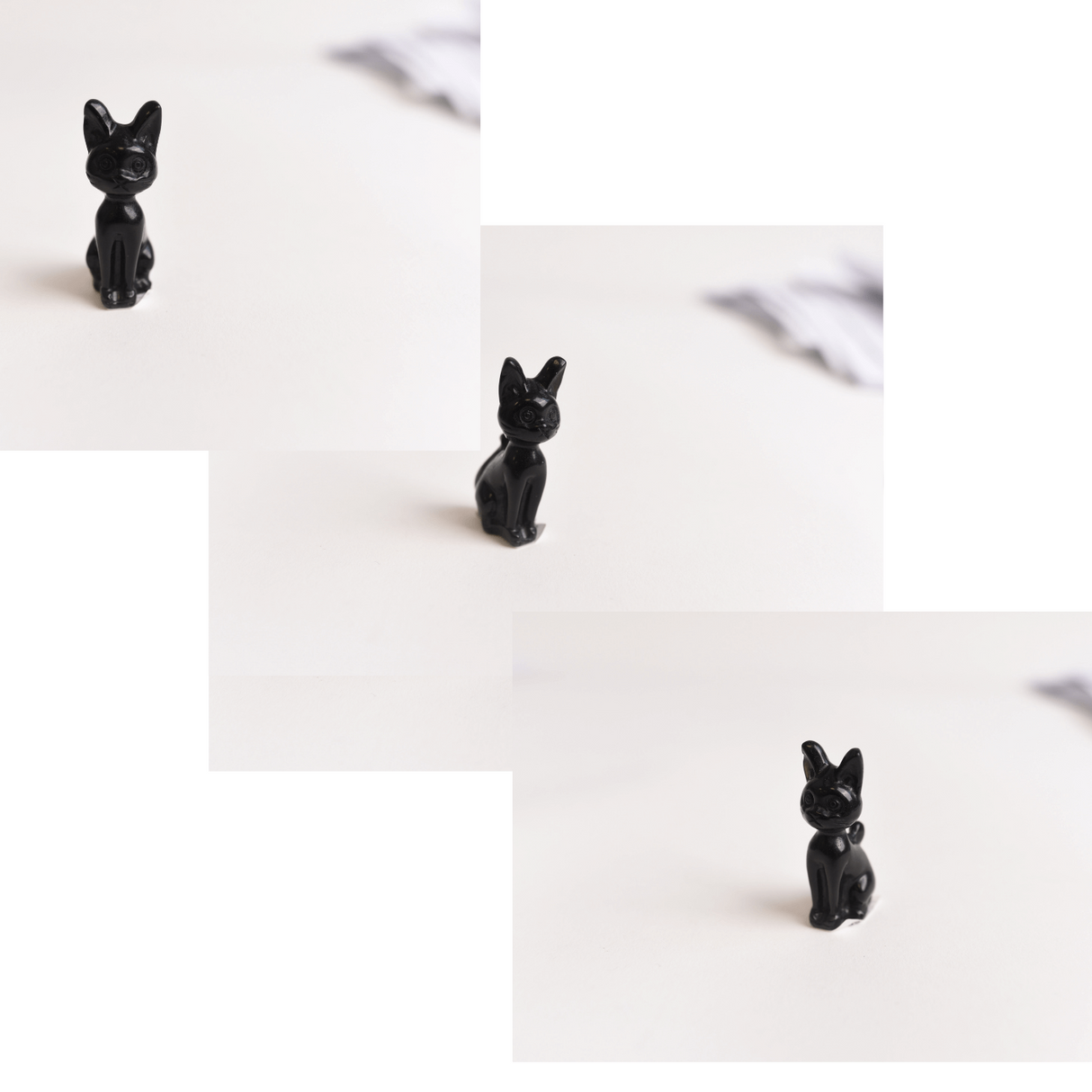 Paznica linistii – Pisicuta din Obsidian pentru Protectie si Claritate 5 cm inaltime