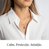 Echilibru si Liniste - Colier din Ametist Natural cu Lanț din Oțel Inoxidabil