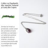 Echilibru si Liniste - Colier din Ametist Natural cu Lanț din Oțel Inoxidabil