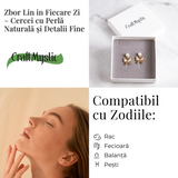 Zbor lin in fiecare zi - Cercei cu perla naturala si detalii fine