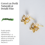 Zbor lin in fiecare zi - Cercei cu perla naturala si detalii fine