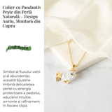 Noroc si Puritate - Colier Peste cu Perla Naturala, Placat Auriu