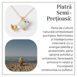 Noroc si Puritate - Colier Peste cu Perla Naturala, Placat Auriu