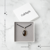 Colier cu Cuart Fumuriu Natural Oval/Rotund - Protectie si Echilibru