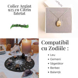Lumina Interioara si Energie Pozitiva - Colier Oval cu Citrin Fatetat si Argint 925