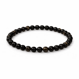 Inimioara obsidian rgintiu sau auriu Mexican cu lant ag 925