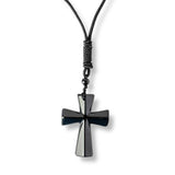 Putere si Protectie - Colier Cruce din Obsidian Natural