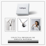 Protectie si Claritate - Colier Luna din Obsidian de Gheata Natural