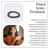 Claritate si Protectie - Bratara din Obsidian Auriu Natural de 8mm