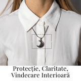 Protectie si Claritate - Colier Luna din Obsidian de Gheata Natural