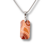 Colier Titanium cu Crazy Lace Agate Dreptunghiular - Energie Pozitiva si Echilibru Emotional