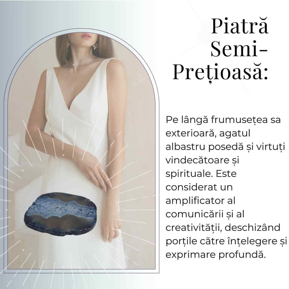Felie de Agat Albastru 6-7 cm in Forma Neregulata