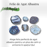 Felie de Agat Albastru 7-8 cm forma neregulata– Calm si Claritate Mentala
