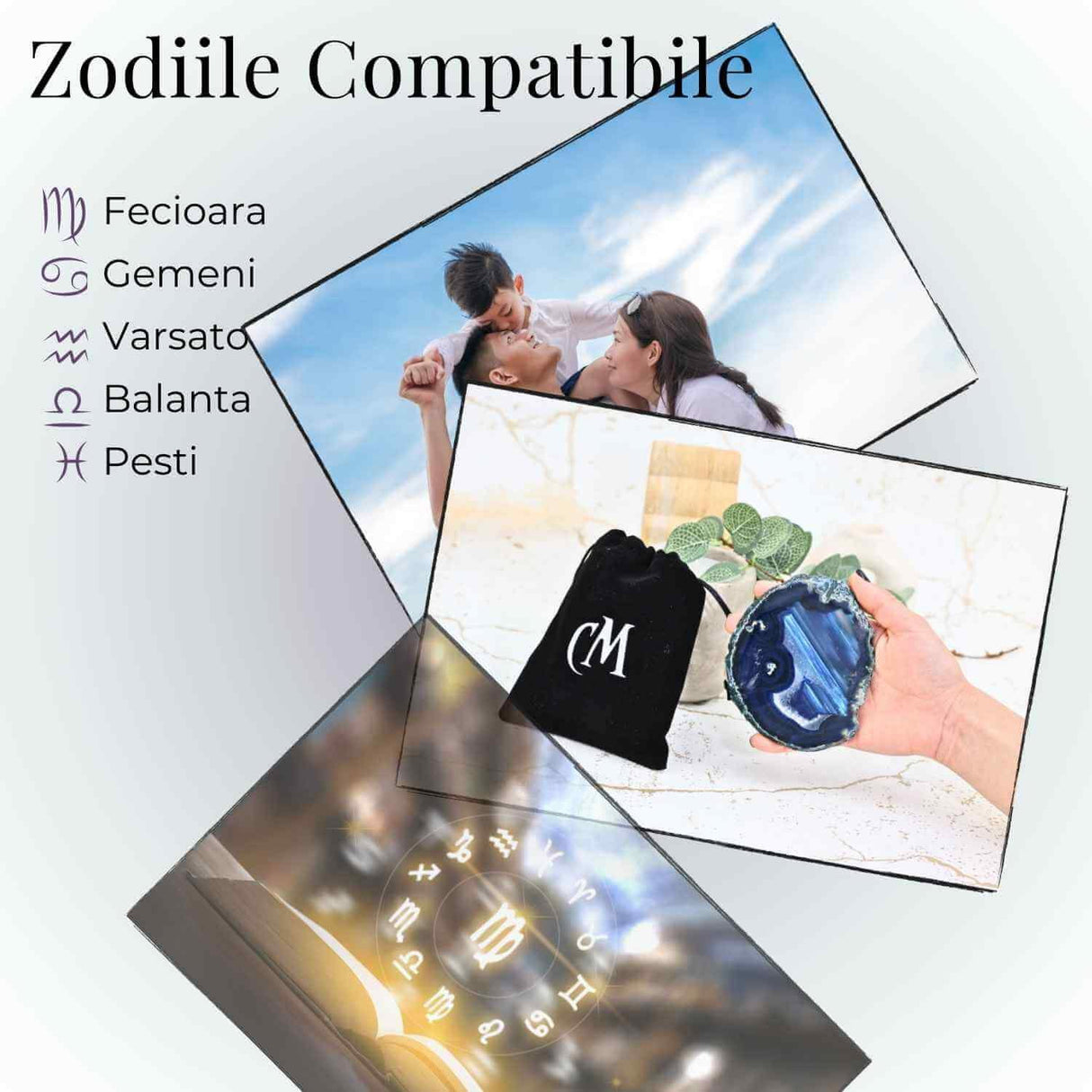 Felie de Agat Albastru 15-16 cm - Calm si Claritate Mentala