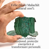 Felie Malachit Natural 9-10 cm- Vindecare si Echilibru Energetic/ Felie Malachit 9-10 cm 95-105 grame