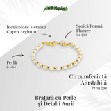 Bratara cu perle si detalii aurii - Eleganta care nu se demodeaza