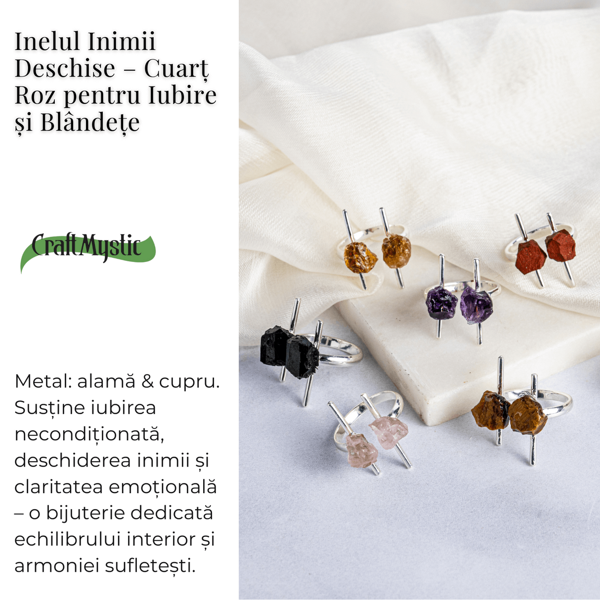 Inelul inimii deschise - Cuart roz pentru iubire si blandete