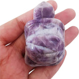 Figurina broasca testoasa 4 cm de cristal semipretios Ametist - Sculptura din piatra vindecatoare reiki de buzunar pentru decor, colectie