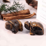 Figurina broasca testoasa 4 cm de cristal semipretios Ametist - Sculptura din piatra vindecatoare reiki de buzunar pentru decor, colectie