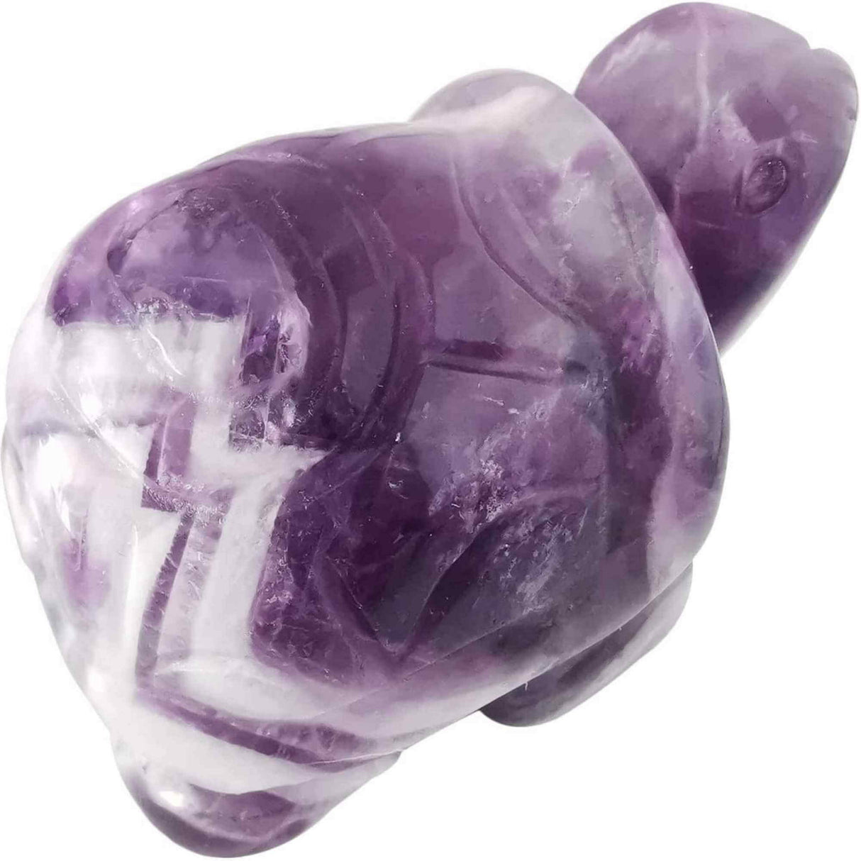 Figurina broasca testoasa 4 cm de cristal semipretios Ametist - Sculptura din piatra vindecatoare reiki de buzunar pentru decor, colectie