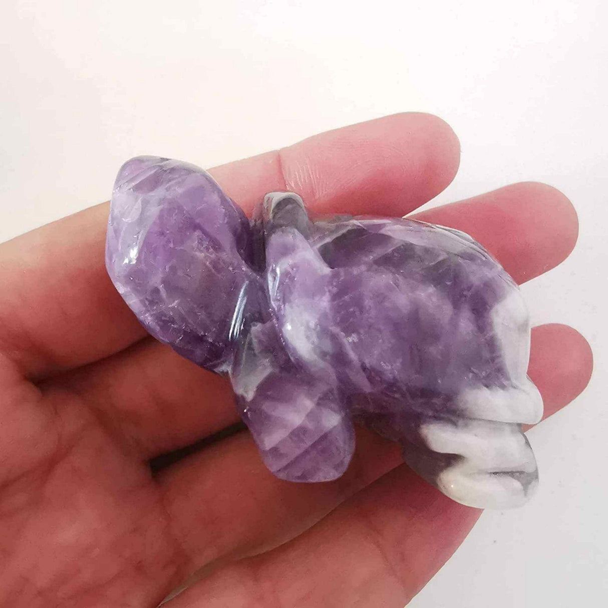 Figurina broasca testoasa 4 cm de cristal semipretios Howlita - Sculptura din piatra vindecatoare reiki de buzunar pentru decor, colectie
