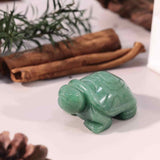 Figurina broasca testoasa 4 cm de cristal semipretios Aventurin Verde - Sculptura din piatra vindecatoare reiki de buzunar pentru decor, colectie