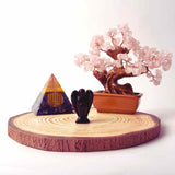 Figurina 5 cm inger din cristal vindecator Obsidian - Sculptura manuala din piatra naturala lustruita - Decor pentru camera birou cu energie reiki pentru femei barbati