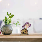 Figurina casuta cu ramuri din cristale naturale Ametist - Decoratiune interior sau exterior, pentru casa, birou, acvariu