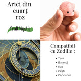 Figurina arici din Cuart Roz 4 cm - Vindecare emotionala si iubire