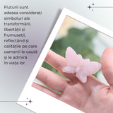 Figurina Fluture din Cuart Roz Natural, 5 cm - Incurajeaza Iubirea de Sine si Armonia Emotionala
