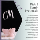 Figurina Fluture din Cuart Roz Natural, 5 cm - Incurajeaza Iubirea de Sine si Armonia Emotionala