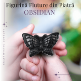 Figurina Fluture din Obsidian Natural, 5 cm - Protectie Energetica si Transformare Spirituala