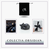 Figurina Pisicuta Adormita 4 cm din Obsidian Natural - Protectie si Liniste