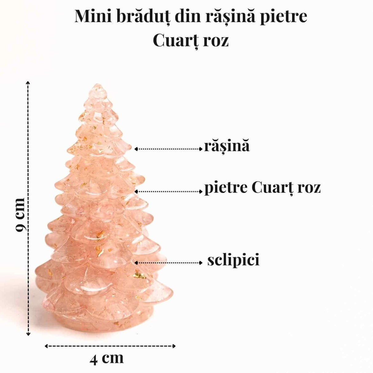 Figurina Bradut cu Cuart Roz – Armonie si Iubire in Casa Ta