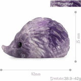 Figurina arici 4cm de cristal semipretios Ametist -Sculptata manual pentru Reiki, decoratiuni interioare