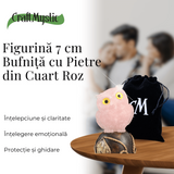 Figurina Bufnita din Cuart Roz – Simbol al Iubirii si Armoniei