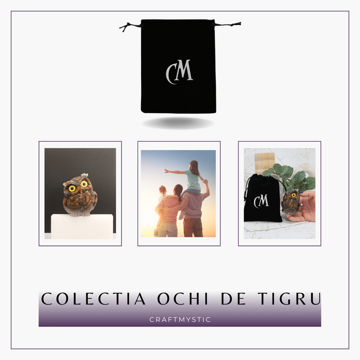 Figurina Bufnita din Ochi de Tigru – Protectie si Claritate Mentala