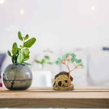 Figurina casuta cu ramuri din cristale naturale Aventurin Verde - Decoratiune interior sau exterior, pentru casa, birou, acvariu