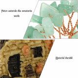 Figurina casuta cu ramuri din cristale naturale Aventurin Verde - Decoratiune interior sau exterior, pentru casa, birou, acvariu
