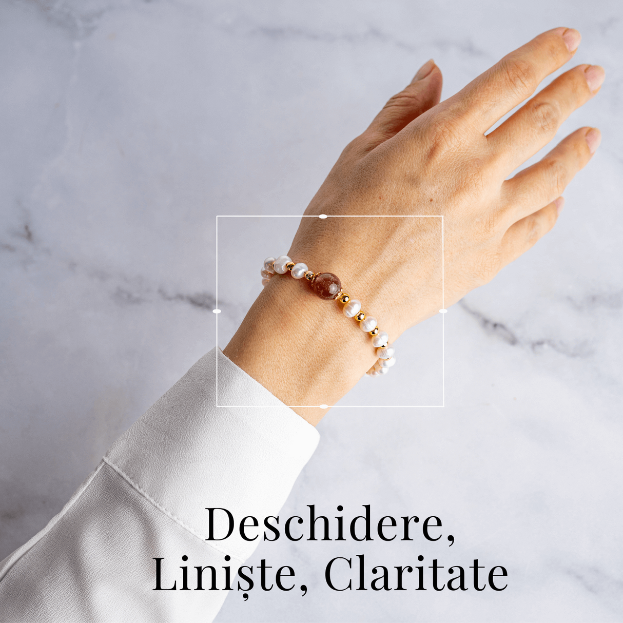 Bijuterie a Inimii Deschise - Bratara cu Cristal Capsuna si Perle
