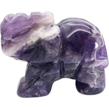 Figurina elefant din piatra semi-pretioasa Obsidian sculptata manual - Statuie din cristale vindecatoare Reiki de buzunar pentru meditatie, pace