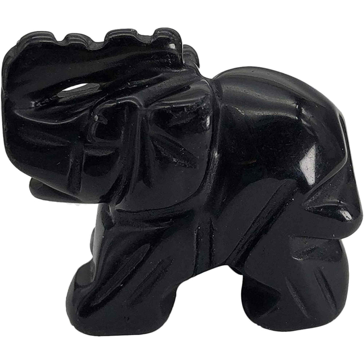 Figurina elefant din piatra semi-pretioasa Ametist sculptata manual - Statuie din cristale vindecatoare Reiki de buzunar pentru meditatie, pace