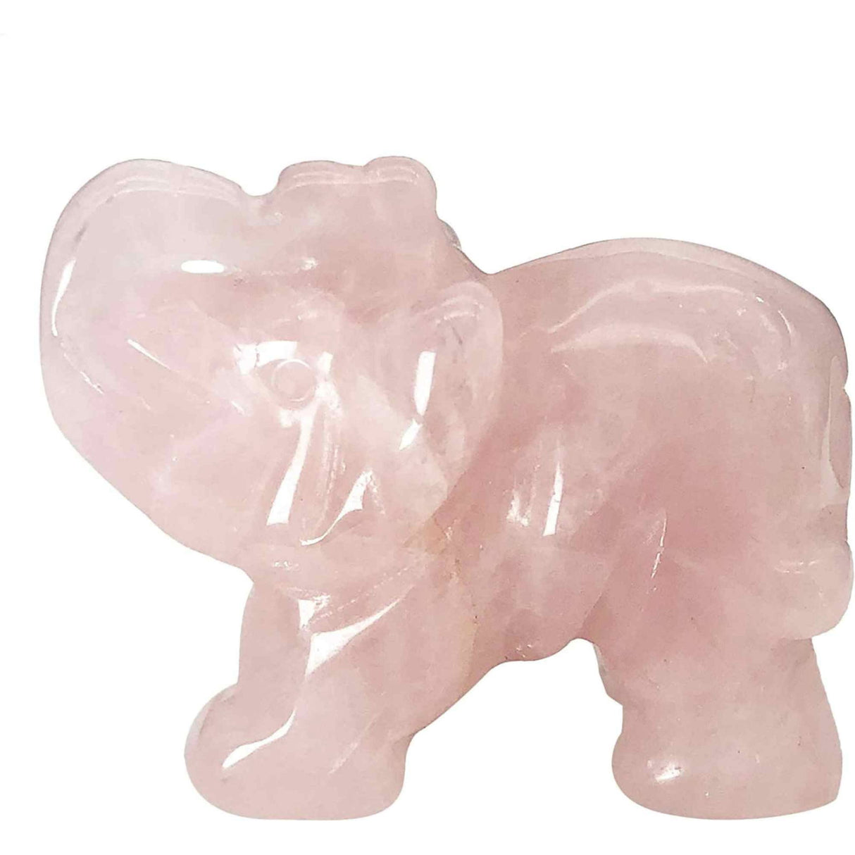 Figurina elefant din piatra semi-pretioasa Ametist sculptata manual - Statuie din cristale vindecatoare Reiki de buzunar pentru meditatie, pace