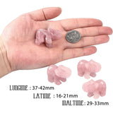 Figurina elefant din piatra semi-pretioasa Ametist sculptata manual - Statuie din cristale vindecatoare Reiki de buzunar pentru meditatie, pace
