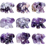 Figurina elefant din piatra semi-pretioasa Aventurin Verde sculptata manual - Statuie din cristale vindecatoare Reiki de buzunar pentru meditatie, pace