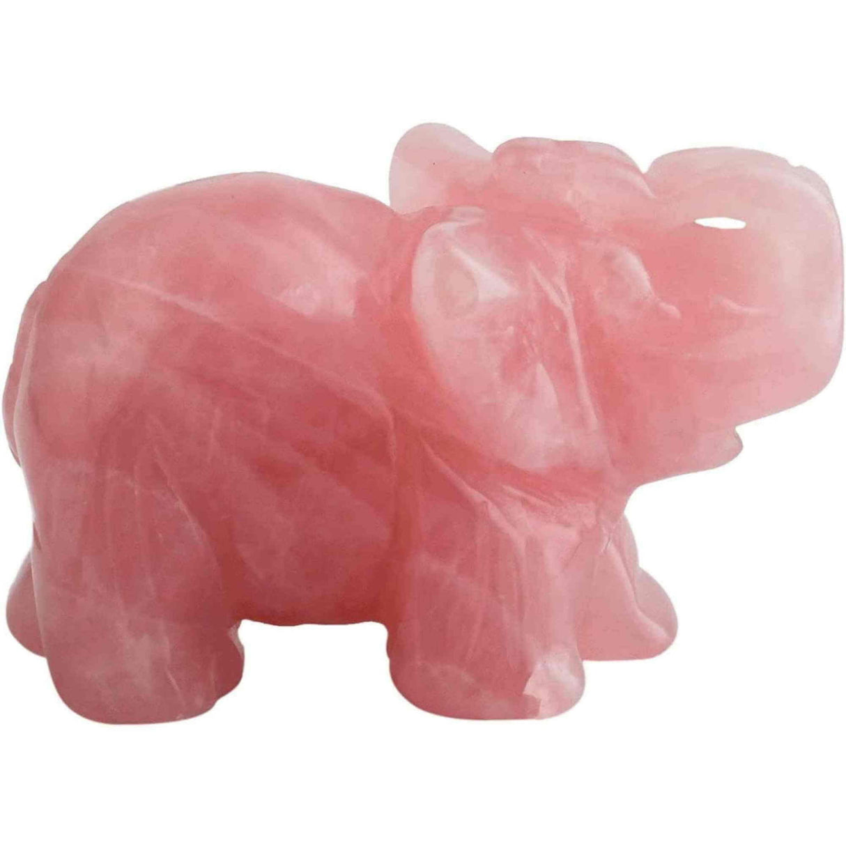 Figurina elefant din piatra semi-pretioasa Ametist sculptata manual - Statuie din cristale vindecatoare Reiki de buzunar pentru meditatie, pace