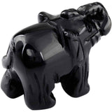Figurina elefant din piatra semi-pretioasa Ametist sculptata manual - Statuie din cristale vindecatoare Reiki de buzunar pentru meditatie, pace