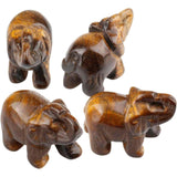 Figurina elefant din piatra semi-pretioasa Ametist sculptata manual - Statuie din cristale vindecatoare Reiki de buzunar pentru meditatie, pace