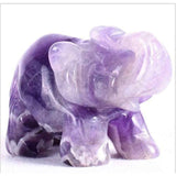 Figurina elefant din piatra semi-pretioasa Cristal capsuna sculptata manual - Statuie din cristale vindecatoare Reiki de buzunar pentru meditatie, pace